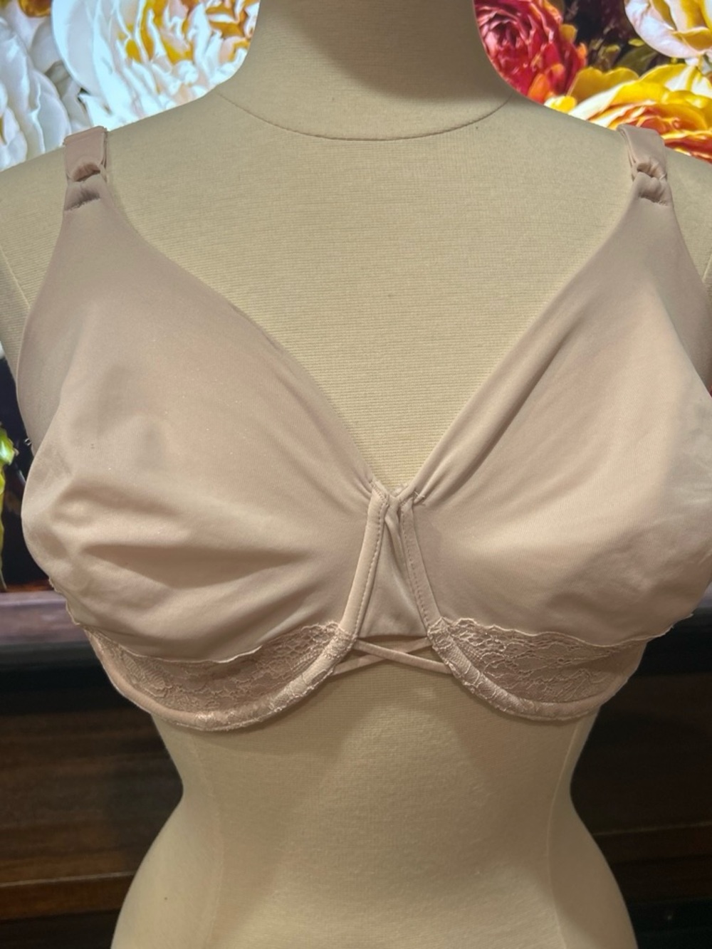 Vanity Fair Soft Pink Lace-Trim Wireless Bra